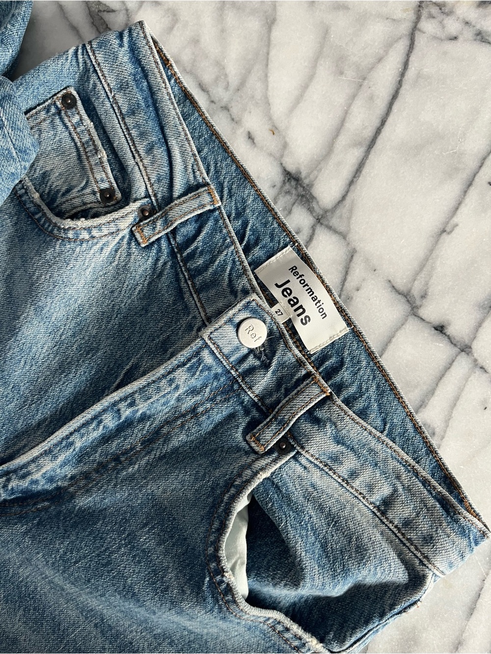 REFORMATION Lisa Ultra High Rise Straight Jeans Malta 27 - Picture 9 of 11